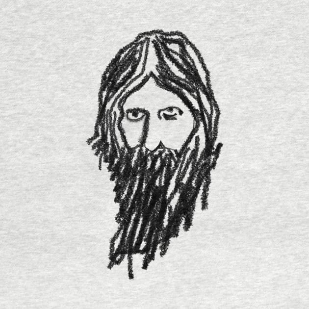 Pencil Drawing Rasputin Portrait by Raimondi